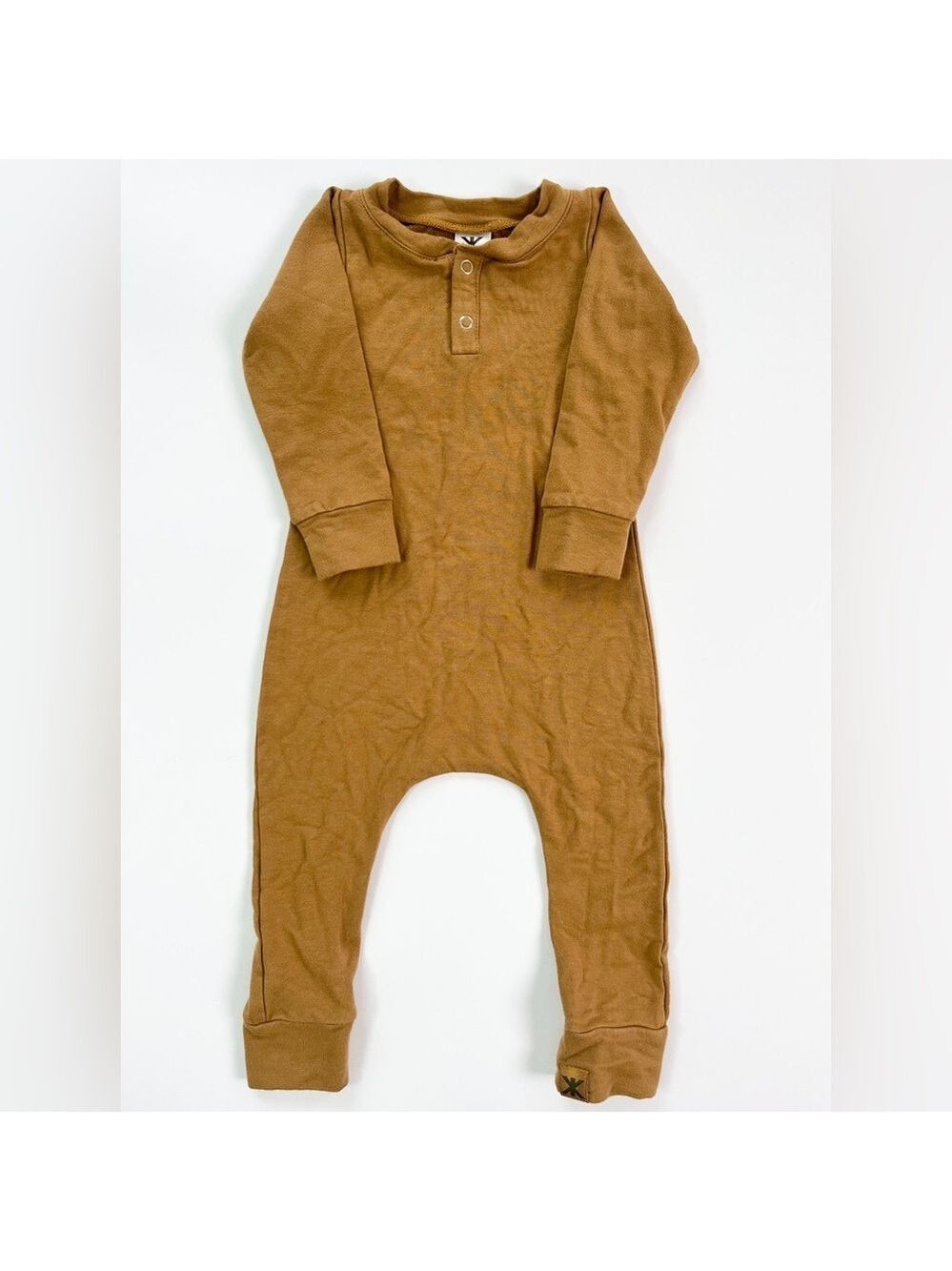 Brok Boys Bamboo Snapless Romper Warm Tan Kids Jumpsuit